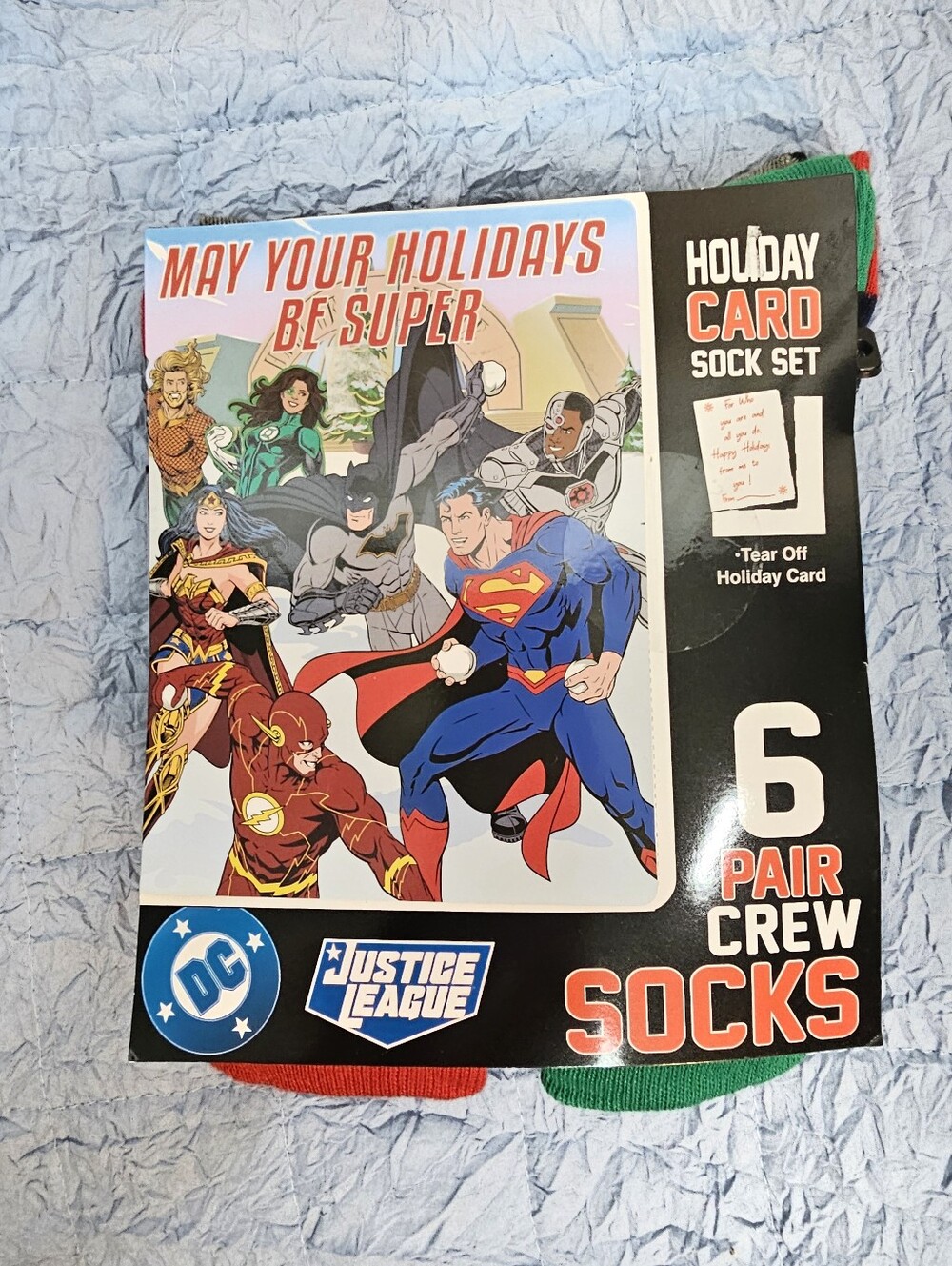 New DC Justice League 6 Pair Crew Socks